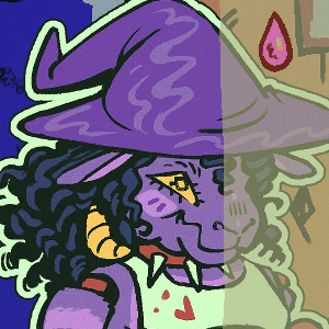 Bug style chibis of Witch Sheep and Pumpkin Rabbit. Blood content warning.